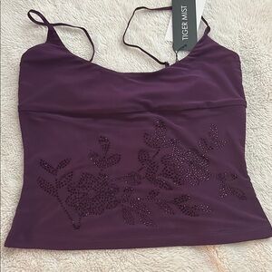 Tiger Mist Purple Embellished Women's Top